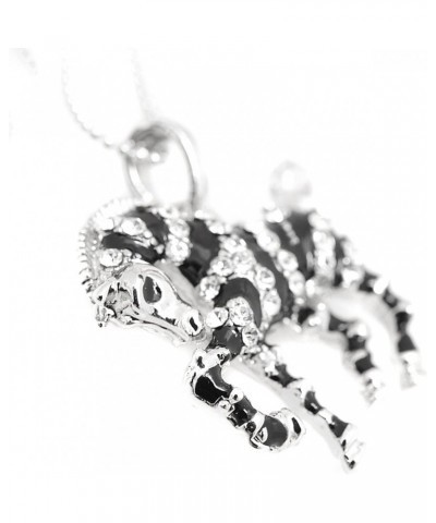 Crystals Silver Plated Small Black Zebra Necklace $8.84 Necklaces