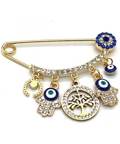 Evil Eye Pin, Muslim Islamic Turkish Rhinestone Evil Eye Brooch Amulet for Women and Baby Style 2 $10.39 Brooches & Pins