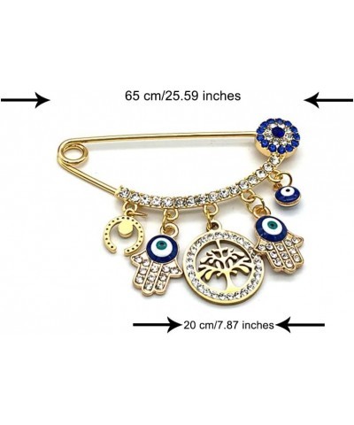 Evil Eye Pin, Muslim Islamic Turkish Rhinestone Evil Eye Brooch Amulet for Women and Baby Style 2 $10.39 Brooches & Pins