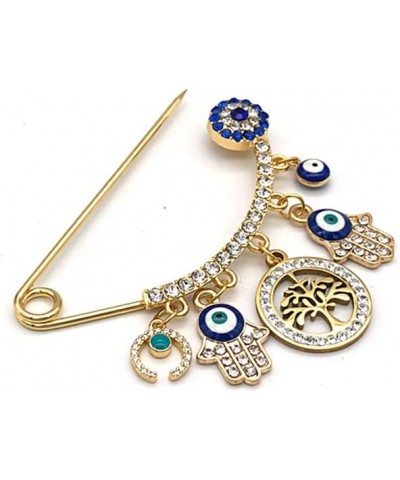 Evil Eye Pin, Muslim Islamic Turkish Rhinestone Evil Eye Brooch Amulet for Women and Baby Style 2 $10.39 Brooches & Pins