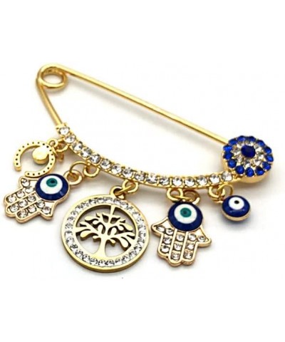 Evil Eye Pin, Muslim Islamic Turkish Rhinestone Evil Eye Brooch Amulet for Women and Baby Style 2 $10.39 Brooches & Pins