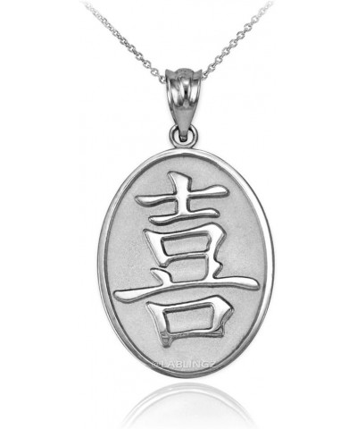 Sterling Silver Chinese Happiness Symbol Necklace 18.0 Inches $23.09 Necklaces