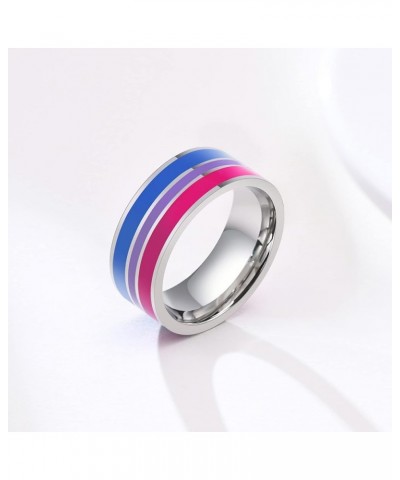 Rainbow LGBT Ring Personalized Engraved Stainless Steel Ring Band Love is Love Gay Lesbians Pride Jewelry LGBT Flag Parade Ri...