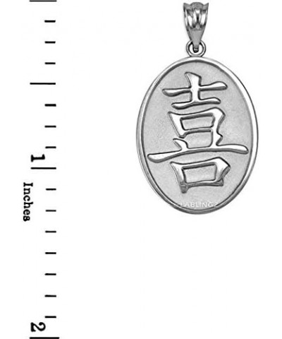 Sterling Silver Chinese Happiness Symbol Necklace 18.0 Inches $23.09 Necklaces