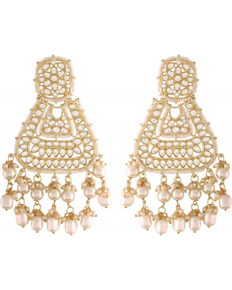 18k Gold Plated Indian Wedding Bollywood Pearl Kundan Fashion Earrings for Women (E2798W) $8.54 Earrings