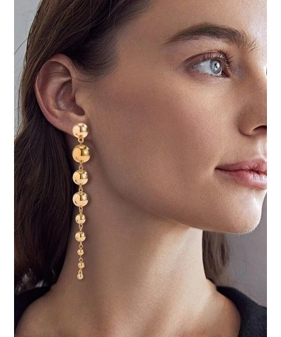 Gold Ball Dangle Earrings Link Round Ball Drop Earring for Women Statement Long Chain Ball Earrings Fashion Jewelry for Girls...