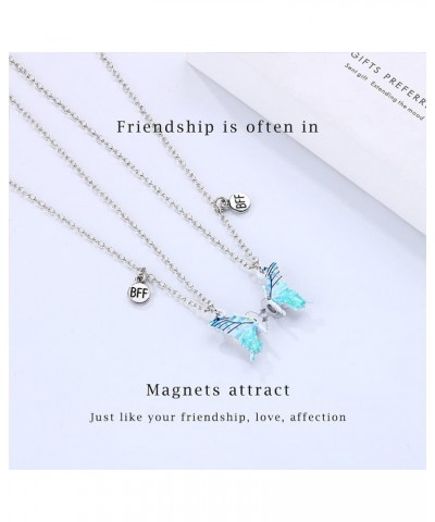 BFF Necklace for 2-Split Butterfly Friendship Necklace Best Friend Forever Colored Butterfly BFF Pendant Best Friend Necklace...