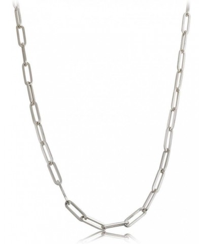 14k White Gold 4mm Paper Clip Link Necklace (Available 14" to 24") $145.03 Necklaces