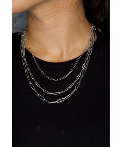 14k White Gold 4mm Paper Clip Link Necklace (Available 14" to 24") $145.03 Necklaces