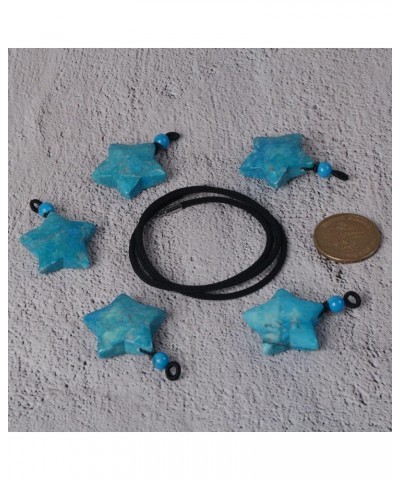 30mm Gemstone carved star pendant necklace 22 Dyed Turquoise $8.39 Necklaces