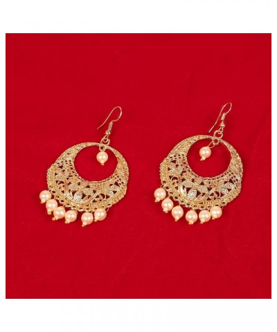 By Touchstone Indian Bollywood traditional handcrafted Bridal Wedding Designer Jewelry long earrings in Antique Gold or Silve...