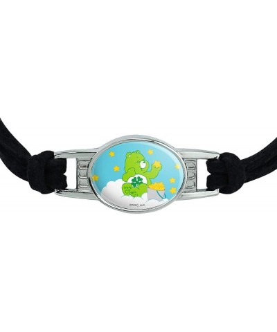 Care Bears Good Luck Bear Novelty Suede Leather Metal Bracelet black $11.88 Bracelets