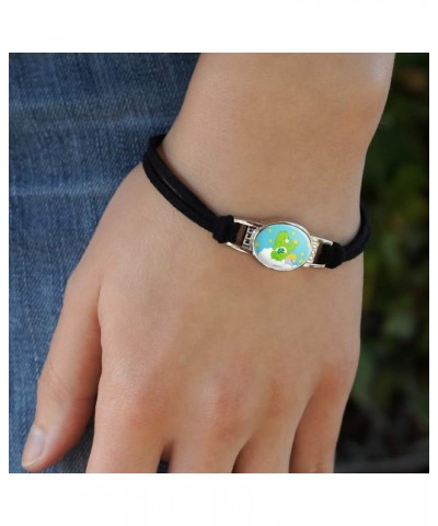 Care Bears Good Luck Bear Novelty Suede Leather Metal Bracelet black $11.88 Bracelets