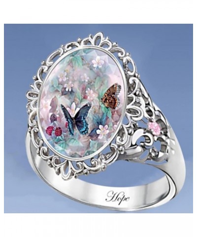 925 Sterling Silver Ring Exquisite Floral Opal Ring for Womens Pink White Zircon Jewelry Rings Ladies Ring Engagement Ring Pa...