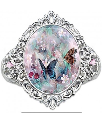 925 Sterling Silver Ring Exquisite Floral Opal Ring for Womens Pink White Zircon Jewelry Rings Ladies Ring Engagement Ring Pa...