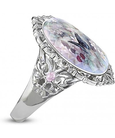 925 Sterling Silver Ring Exquisite Floral Opal Ring for Womens Pink White Zircon Jewelry Rings Ladies Ring Engagement Ring Pa...