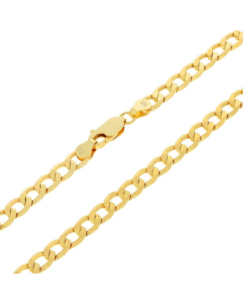 10k Yellow Gold 5.5mm Cuban Curb Link Chain Pendant Necklace, Mens Womens Jewelry 16" 18" 20" 22" 24" 26" 28" 30 28 $210.27 N...