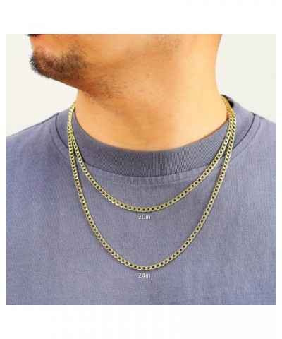 10k Yellow Gold 5.5mm Cuban Curb Link Chain Pendant Necklace, Mens Womens Jewelry 16" 18" 20" 22" 24" 26" 28" 30 28 $210.27 N...