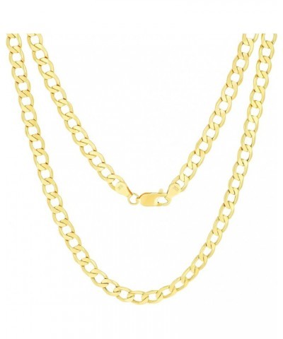 10k Yellow Gold 5.5mm Cuban Curb Link Chain Pendant Necklace, Mens Womens Jewelry 16" 18" 20" 22" 24" 26" 28" 30 28 $210.27 N...