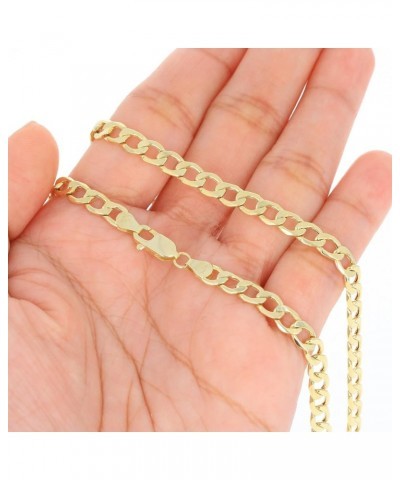 10k Yellow Gold 5.5mm Cuban Curb Link Chain Pendant Necklace, Mens Womens Jewelry 16" 18" 20" 22" 24" 26" 28" 30 28 $210.27 N...