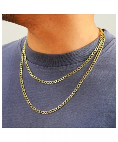 10k Yellow Gold 5.5mm Cuban Curb Link Chain Pendant Necklace, Mens Womens Jewelry 16" 18" 20" 22" 24" 26" 28" 30 28 $210.27 N...