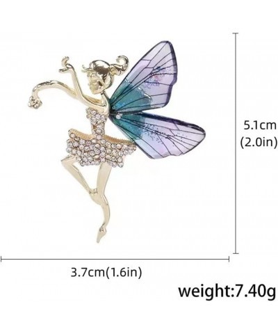 Flying Angel Wings Rhinestone Brooch Pins for Women Girls Ballet girls Fairy sticks Angel wings Zirconia Brooch Elegant Weddi...