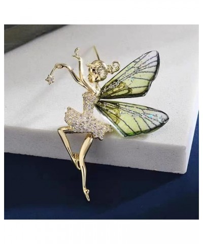 Flying Angel Wings Rhinestone Brooch Pins for Women Girls Ballet girls Fairy sticks Angel wings Zirconia Brooch Elegant Weddi...