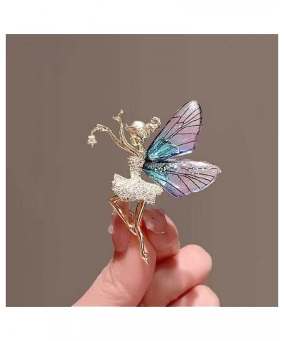 Flying Angel Wings Rhinestone Brooch Pins for Women Girls Ballet girls Fairy sticks Angel wings Zirconia Brooch Elegant Weddi...