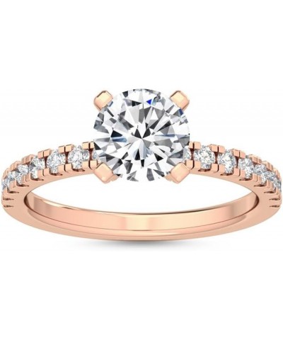 1-5 Carat (ctw) White Gold Round Cut LAB GROWN Diamond Hidden Halo Engagement Ring (Color D-E Clarity VS1-VS2) 9.0 Rose Gold ...