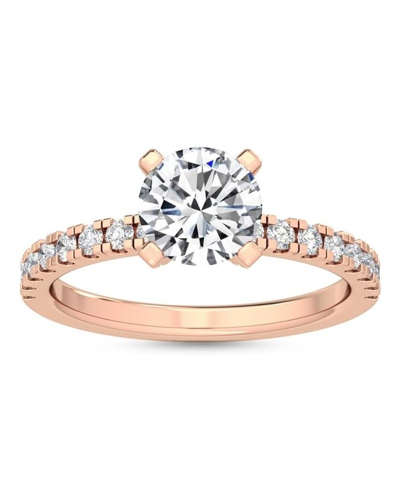 1-5 Carat (ctw) White Gold Round Cut LAB GROWN Diamond Hidden Halo Engagement Ring (Color D-E Clarity VS1-VS2) 9.0 Rose Gold ...