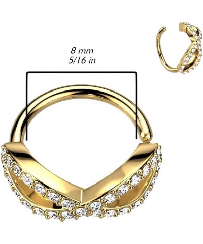 20GA CZ Crystal Paved Infinity Sign Bendable Hoop Ring Gold Tone $10.68 Body Jewelry