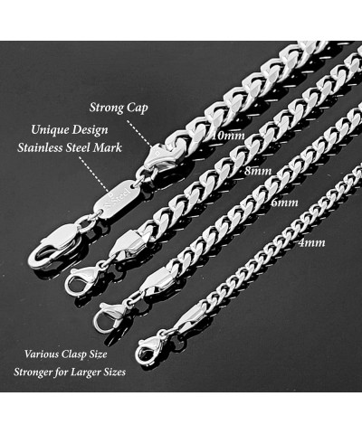 Cuban Chain for Men 316L Stainless Steel Six Cut Cuban Chain Necklace for Men Women 4/6/8/10mm 16, 18", 20", 24", 30" Chain N...