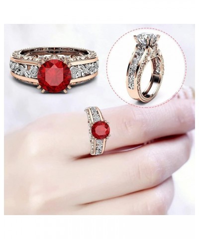 Plus Size Rings for Women Size 11 12 Gold Ring Jewelry Plated Alloy Gift Color Ladies Rose Ring Separation Rings (White, 11) ...