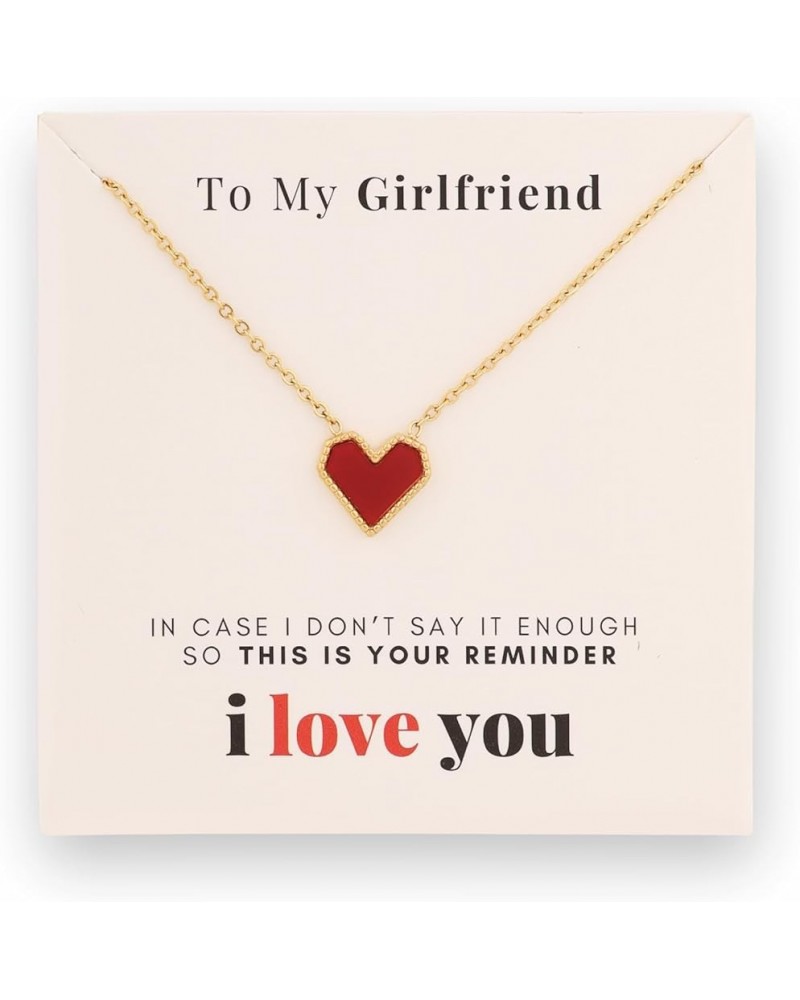 To My Girlfriend Necklace, Romantic Gift for Her, Things to Get to Your Girfriend Card GF4 - Red Heart $7.79 Necklaces