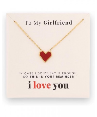 To My Girlfriend Necklace, Romantic Gift for Her, Things to Get to Your Girfriend Card GF4 - Red Heart $7.79 Necklaces