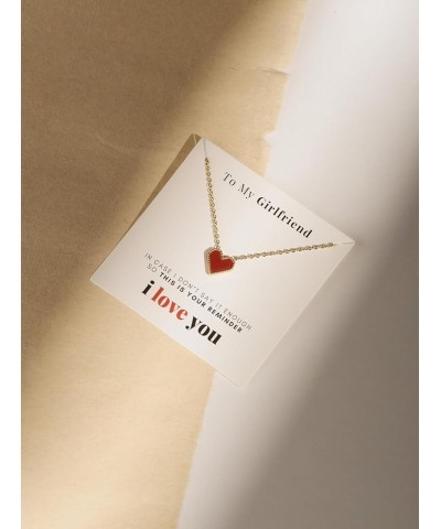 To My Girlfriend Necklace, Romantic Gift for Her, Things to Get to Your Girfriend Card GF4 - Red Heart $7.79 Necklaces