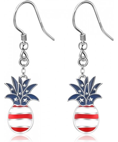 American Flag Earrings 925 Sterling Silver 4th of July Earrings US Flag Earrings for Women Independence Day Earrings Celebrat...