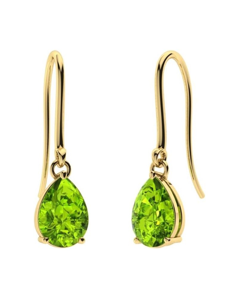 Natural and Certified Pear Cut AAAA Gemstone Drop Earrings in 14k Solid Gold | 0.70 Carat Earrings for Women Yellow Gold Peri...