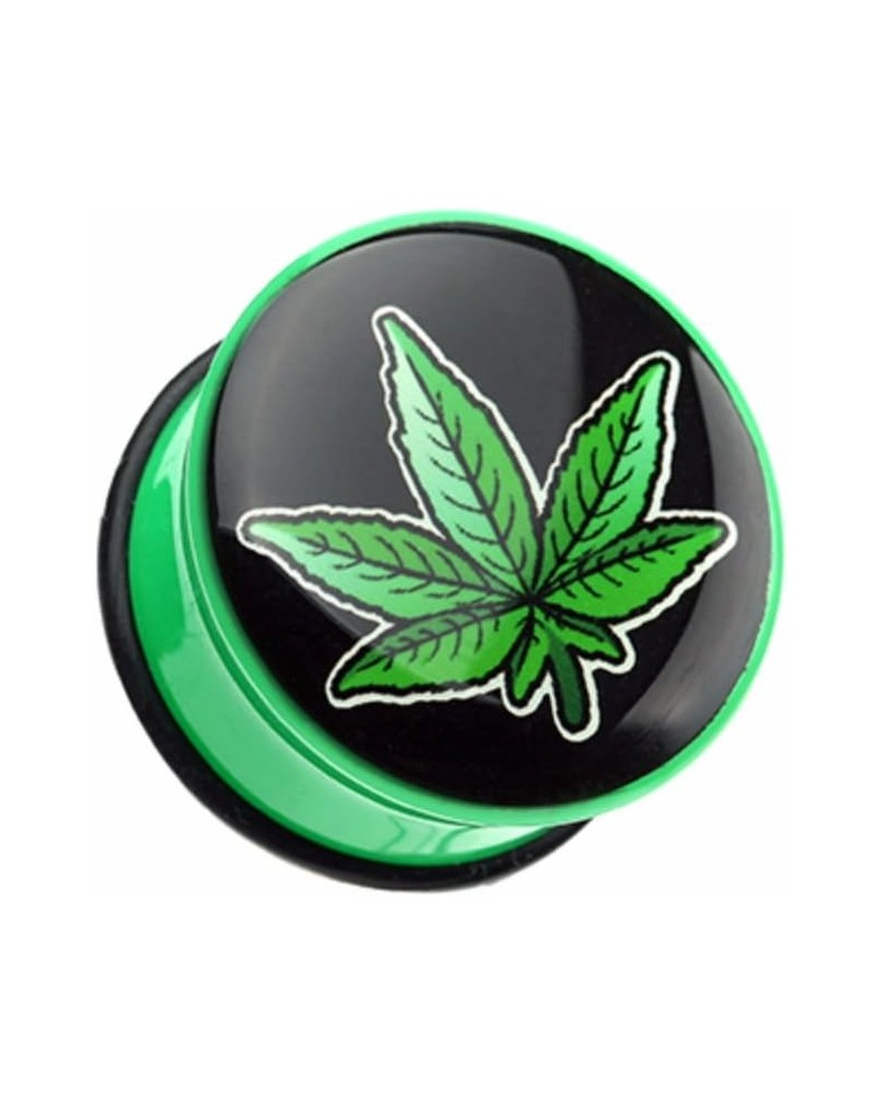 Cannibis Weed Single Flared WildKlass Ear Gauge Plug (Sold as Pairs) 1" (25mm) $12.38 Body Jewelry