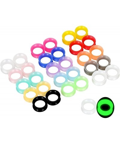 16Pairs Multi-Colors Silicone Ear Tunnels Gauges Double Flared Plugs Stretchers Flexible Ear Piercing Jewelry for Women Men 2...