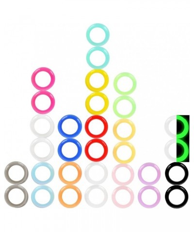 16Pairs Multi-Colors Silicone Ear Tunnels Gauges Double Flared Plugs Stretchers Flexible Ear Piercing Jewelry for Women Men 2...