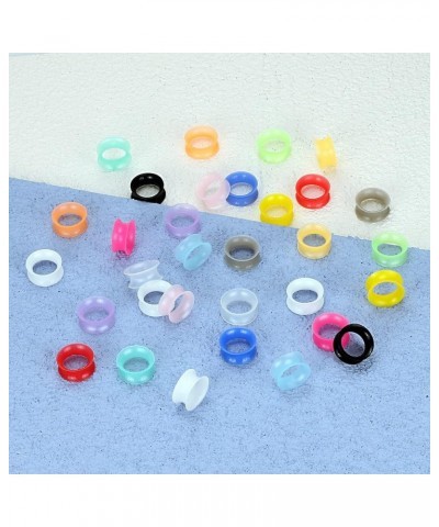 16Pairs Multi-Colors Silicone Ear Tunnels Gauges Double Flared Plugs Stretchers Flexible Ear Piercing Jewelry for Women Men 2...