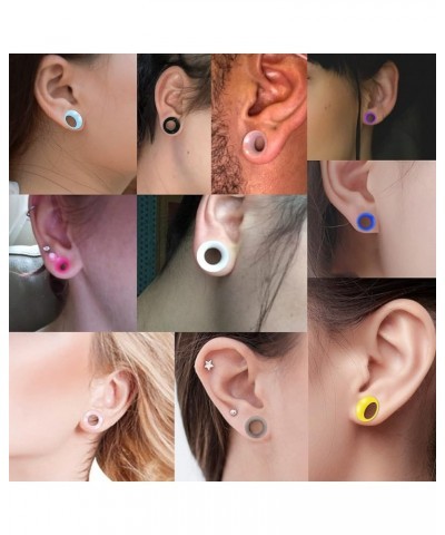 16Pairs Multi-Colors Silicone Ear Tunnels Gauges Double Flared Plugs Stretchers Flexible Ear Piercing Jewelry for Women Men 2...