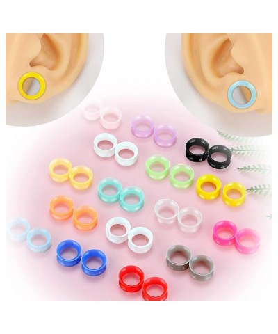 16Pairs Multi-Colors Silicone Ear Tunnels Gauges Double Flared Plugs Stretchers Flexible Ear Piercing Jewelry for Women Men 2...