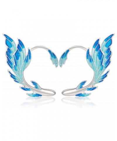 Elf Ear Cuffs Fairy Earrings Blue Anime Cosplay Jewelry for Women Girl $8.99 Earrings