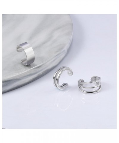 Cuff Earrings 925 Sterling Silver Ear Cuff Earrings Non-Piercing Fake Helix Cartilage Cuff Earrings Various Styles Conch Ear ...