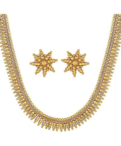 18K Gold Plated Indian Wedding Bollywood Golden Necklace Jewellery With Earrings For Women & Girls (MC04) Style 7 $13.53 Jewe...