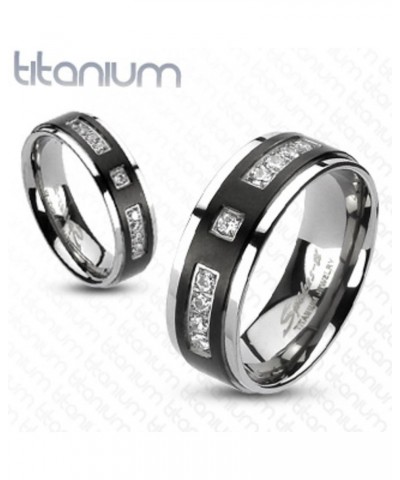 Her and His 4 Piece Silver and Black Stainless Steel and Titanium Wedding Ring Band Set Size Women's 05 Men's 06 $20.50 Sets