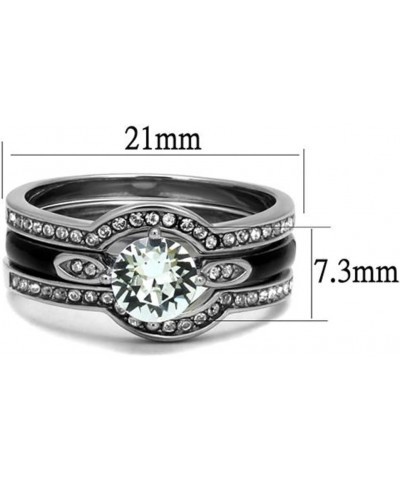 Her and His 4 Piece Silver and Black Stainless Steel and Titanium Wedding Ring Band Set Size Women's 05 Men's 06 $20.50 Sets