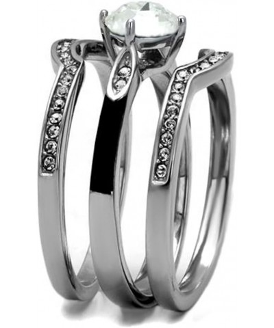 Her and His 4 Piece Silver and Black Stainless Steel and Titanium Wedding Ring Band Set Size Women's 05 Men's 06 $20.50 Sets